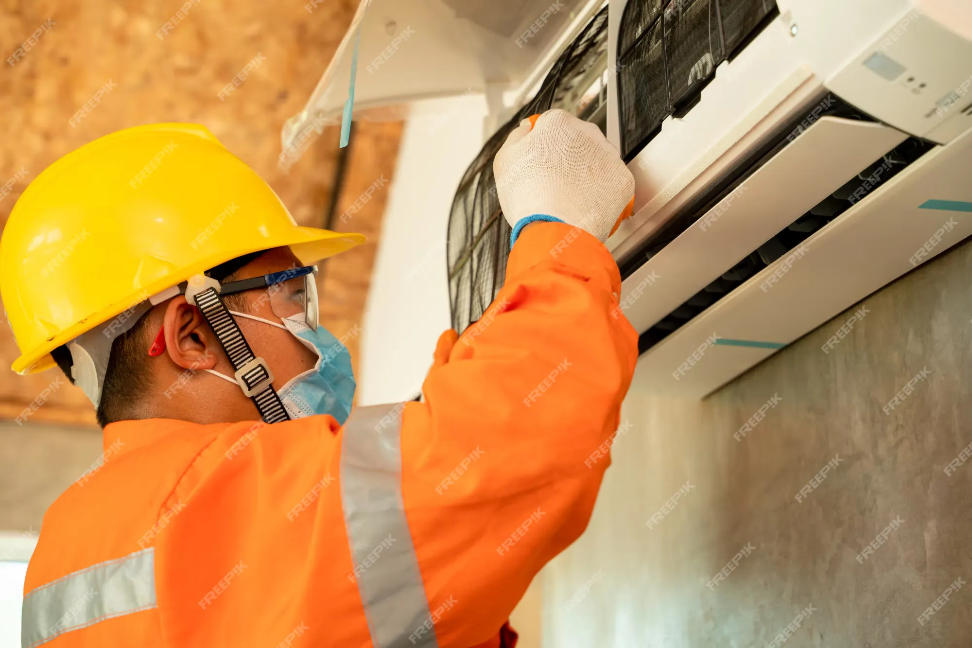 A man is repairing AC inner showing Air conditioning Repair Indian Rocks Beach.